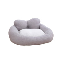 HKM-2582205 Cozy Peach Heart-Shaped Dog Fleece Bed - Removable & Washable, Sizes M & L