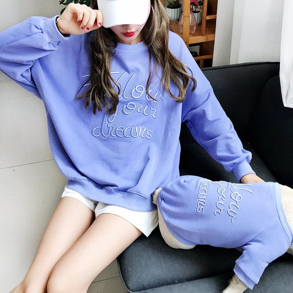 HKM-2582333 Matching Cartoon Lace Sweater Set for Pet and Owner in Various Colors
