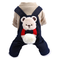 HKM-2582589 Hug Bear Cotton Padded Coat for Pets - Warm and Cozy Four-Legged Apparel in Pink and Milk Tea