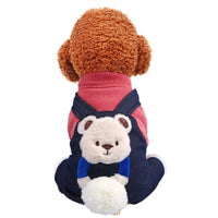 HKM-2582589 Hug Bear Cotton Padded Coat for Pets - Warm and Cozy Four-Legged Apparel in Pink and Milk Tea