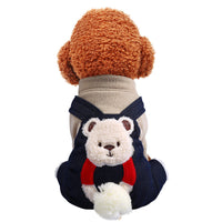 HKM-2582589 Hug Bear Cotton Padded Coat for Pets - Warm and Cozy Four-Legged Apparel in Pink and Milk Tea