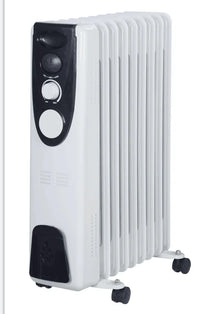 HKM-258259 Oil Filled Radiator Heater 1000-2600W with Adjustable Thermostat and Overheat Protection for Home and Office Use