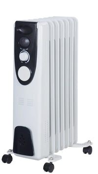 HKM-258259 Oil Filled Radiator Heater 1000-2600W with Adjustable Thermostat and Overheat Protection for Home and Office Use