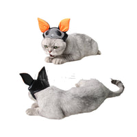 HKM-2582973 Pet Halloween Costume with Ghost Hat and Bat Wings for Dogs and Cats