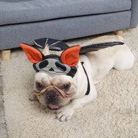 HKM-2582973 Pet Halloween Costume with Ghost Hat and Bat Wings for Dogs and Cats