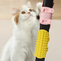 HKM-2584125 Pet Grooming Brush for Cats and Dogs with Self-Cleaning Scratcher and Adjustable Silicone Strap