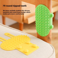 HKM-2584125 Pet Grooming Brush for Cats and Dogs with Self-Cleaning Scratcher and Adjustable Silicone Strap