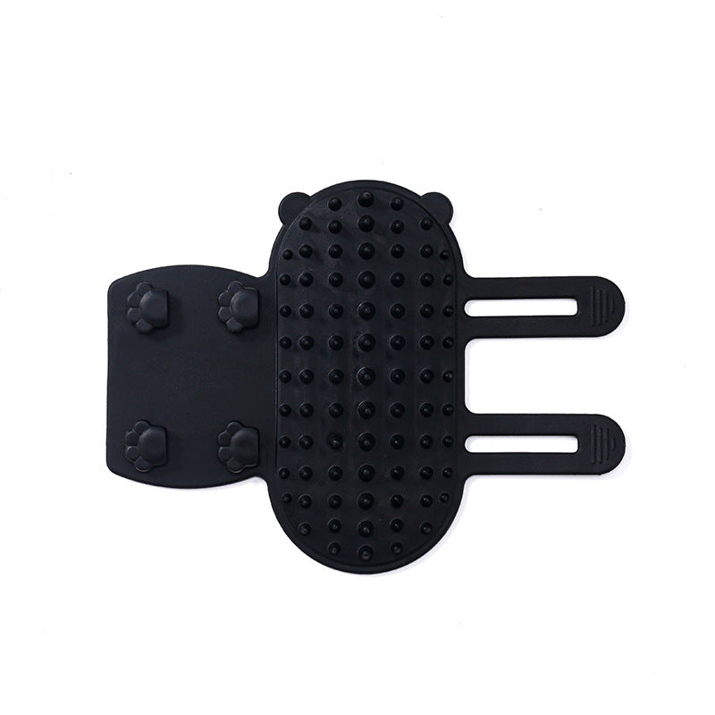 HKM-2584125 Pet Grooming Brush for Cats and Dogs with Self-Cleaning Scratcher and Adjustable Silicone Strap