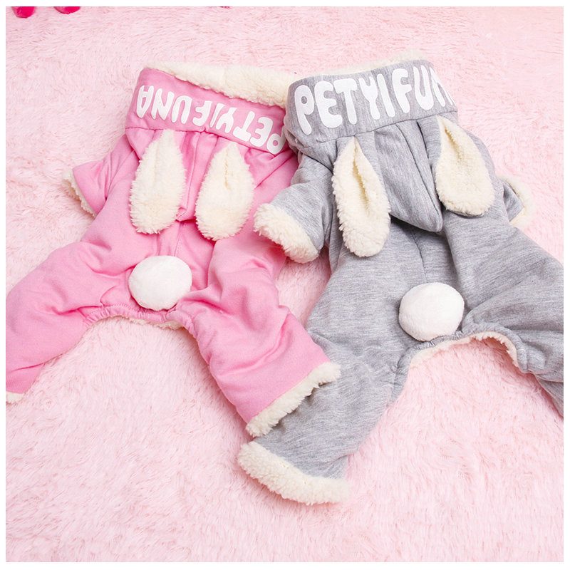 HKM-2584509 Long-Eared Bunny Four-Legged Dog Outfit in Cotton - Casual Pet Clothing