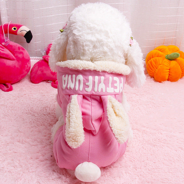 HKM-2584509 Long-Eared Bunny Four-Legged Dog Outfit in Cotton - Casual Pet Clothing