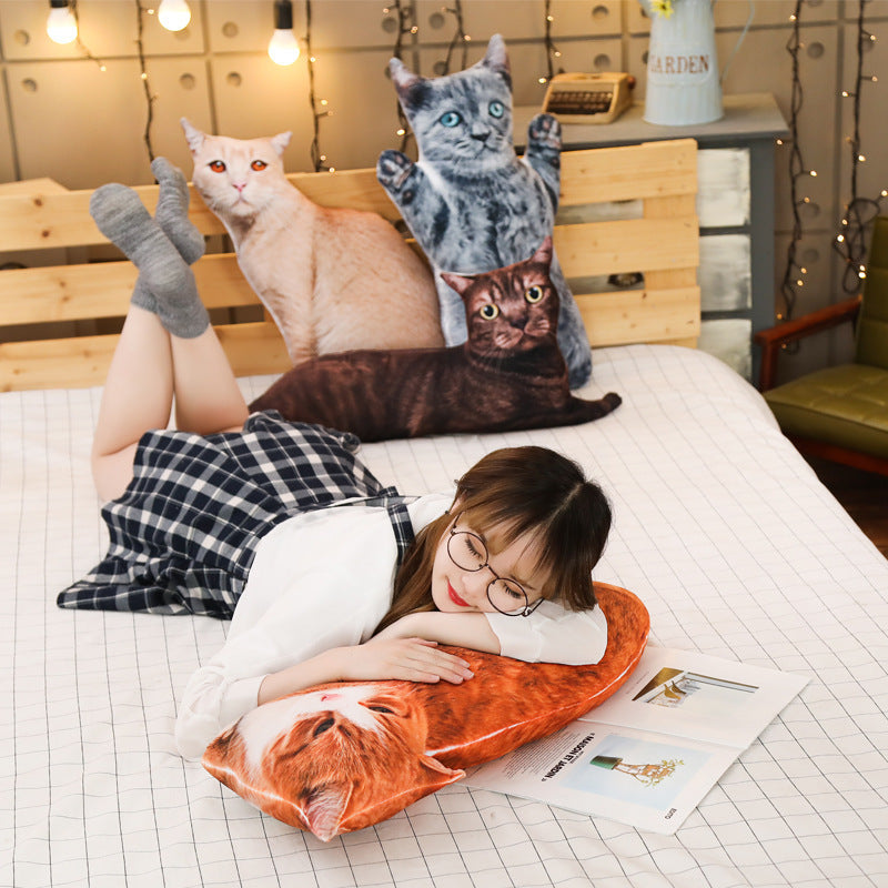HKM-258451 Animal Plush Doll Collection - Grey Cat, Red Cat, Black Cat, Pink Cat, Standing & Lying Tigers (50cm, 70cm)