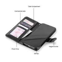HKM-258515 PU Leather Classic Flip Cover Wallet for Mobile Phones - Business Style in Black, Rose Red, White, Brown