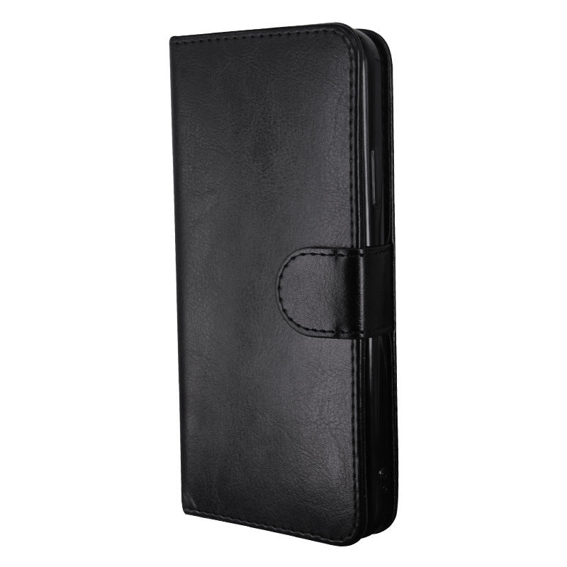 HKM-258515 PU Leather Classic Flip Cover Wallet for Mobile Phones - Business Style in Black, Rose Red, White, Brown