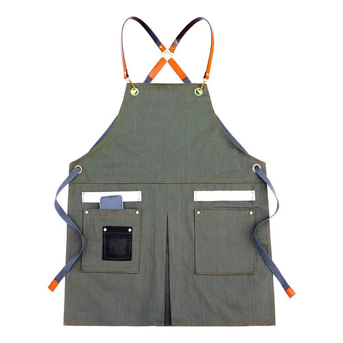 HKM-258515 Sleeveless Cowboy Apron for Home and Work - Eco-Friendly Fabric, Multiple Colours Available