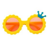 HKM-2585533 Cute Round Frame Sunglasses for Pets - Pink, Black, and Colored Lenses - Full Frame Design