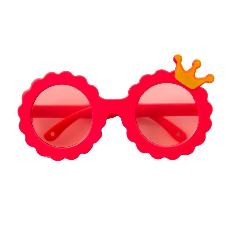 HKM-2585533 Cute Round Frame Sunglasses for Pets - Pink, Black, and Colored Lenses - Full Frame Design
