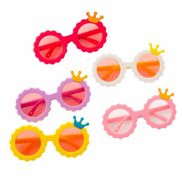 HKM-2585533 Cute Round Frame Sunglasses for Pets - Pink, Black, and Colored Lenses - Full Frame Design