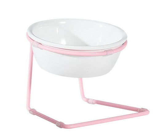 HKM-258643 Pet Dining Table with A5 Melamine Bowl and Iron Bracket - 345ml Capacity