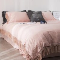 HKM-258707 Nordic Style Washed Cotton 4-Piece Bedding Set for Various Bed Sizes