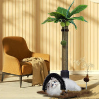 HKM-2587197 Cat Climbing Frame with Sisal Scratching Post and Massage Feature - Green Grass, 75cm High