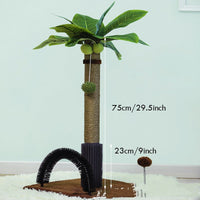 HKM-2587197 Cat Climbing Frame with Sisal Scratching Post and Massage Feature - Green Grass, 75cm High