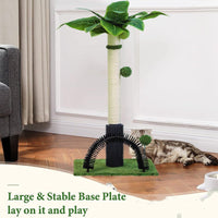 HKM-2587197 Cat Climbing Frame with Sisal Scratching Post and Massage Feature - Green Grass, 75cm High