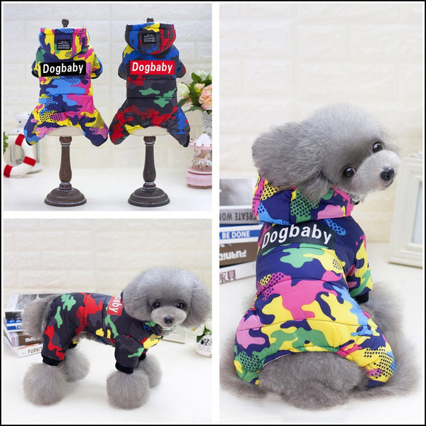 HKM-2588349 Autumn Winter Camouflage Four-Legged Pet Outfit in Cotton