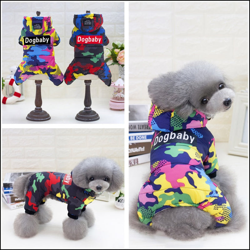 HKM-2588349 Autumn Winter Camouflage Four-Legged Pet Outfit in Cotton
