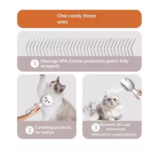 HKM-2589501 Bear Spray Comb Brush - Multifunctional Pet Hair Removal Tool with Steam Cleansing¹¦ÄÜ