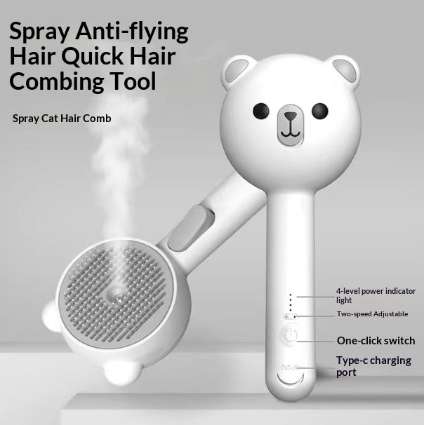 HKM-2589501 Bear Spray Comb Brush - Multifunctional Pet Hair Removal Tool with Steam Cleansing¹¦ÄÜ