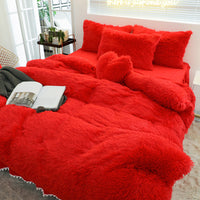 HKM-258963 Luxury Mink 4-Piece Bed Set in Assorted Sizes - Soft Polyester Fabric