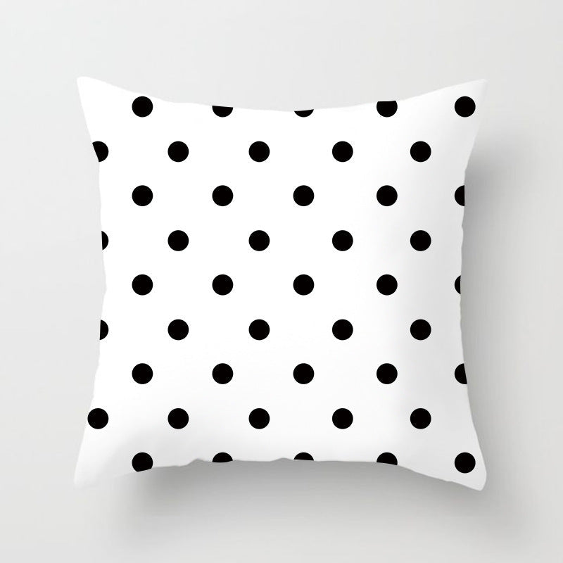 HKM-259027 Geometric Abstraction Sofa Cushion Cover for Living Room and Outdoor Use, 45x45cm, Peach Skin Material