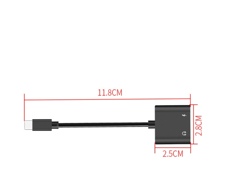 HKM-259027 Type-C to 3.5mm Headphone Jack Adapter Cable - Durable Nylon Braided, Compatible with Various Devices