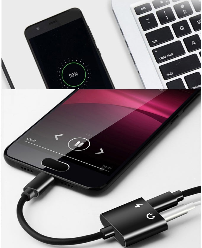 HKM-259027 Type-C to 3.5mm Headphone Jack Adapter Cable - Durable Nylon Braided, Compatible with Various Devices