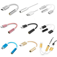 HKM-259027 Type-C to 3.5mm Headphone Jack Adapter Cable - Durable Nylon Braided, Compatible with Various Devices
