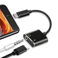 HKM-259027 Type-C to 3.5mm Headphone Jack Adapter Cable - Durable Nylon Braided, Compatible with Various Devices