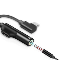HKM-259027 Type-C to 3.5mm Headphone Jack Adapter Cable - Durable Nylon Braided, Compatible with Various Devices