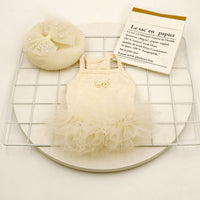 HKM-2590525 Elegant Apricot Pearl Pet Dress for Spring and Summer - Multiple Sizes Available