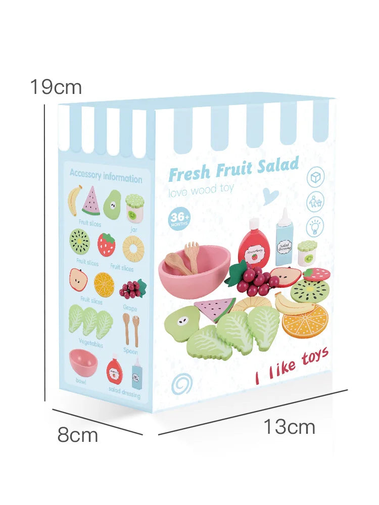 HKM-259091 Wooden Fruit and Vegetable Pretend Play Food Set for Kids Kitchen Role-Play