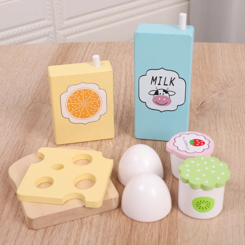 HKM-259091 Wooden Fruit and Vegetable Pretend Play Food Set for Kids Kitchen Role-Play