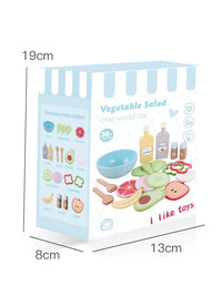 HKM-259091 Wooden Fruit and Vegetable Pretend Play Food Set for Kids Kitchen Role-Play
