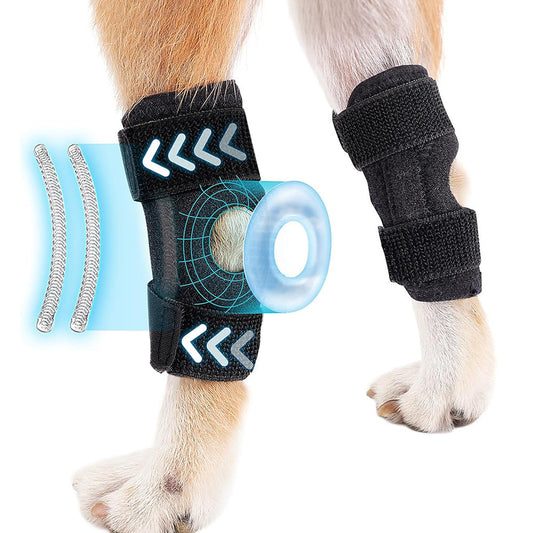 HKM-2591293 Dog Rear Leg Support Strap - Neoprene & Velcro Protective Gear Set (Black)