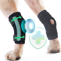 HKM-2591293 Dog Rear Leg Support Strap - Neoprene & Velcro Protective Gear Set (Black)