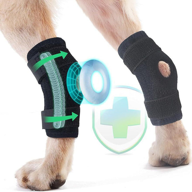 HKM-2591293 Dog Rear Leg Support Strap - Neoprene & Velcro Protective Gear Set (Black)