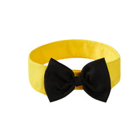 HKM-2591677 Adjustable Velcro Bow Tie Pet Collar in Black/Yellow, Red/Yellow, Black/White, Red/White - Sizes S & L