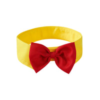 HKM-2591677 Adjustable Velcro Bow Tie Pet Collar in Black/Yellow, Red/Yellow, Black/White, Red/White - Sizes S & L