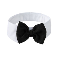 HKM-2591677 Adjustable Velcro Bow Tie Pet Collar in Black/Yellow, Red/Yellow, Black/White, Red/White - Sizes S & L