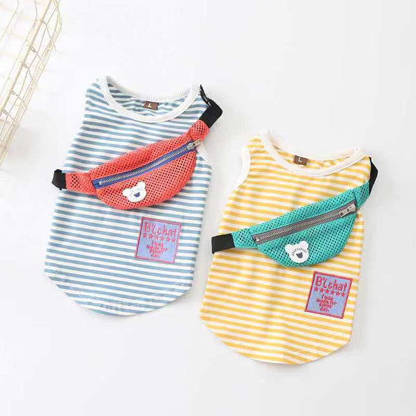 HKM-2592061 Cotton Stretch Dog Vest with Backpack Design for Summer Wear