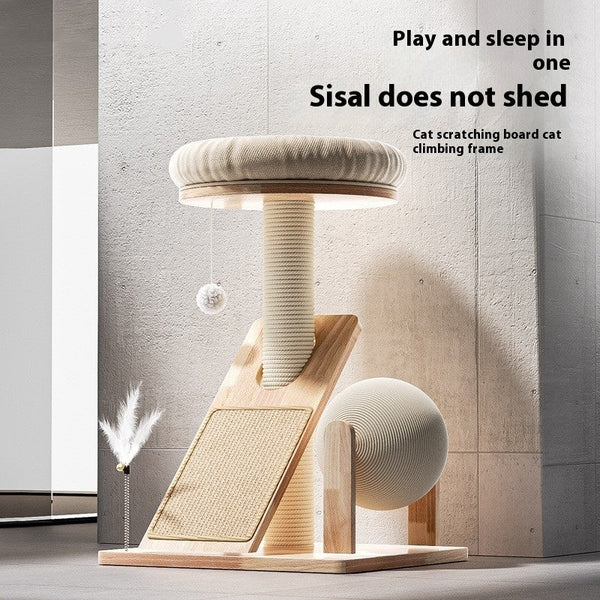 HKM-2593725 Cat Climbing Frame with Sisal Scratch Board in Cute Design