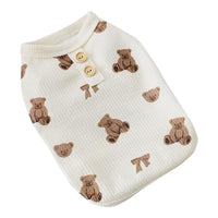 HKM-2594237 Casual Beige Short Sleeve Waffle Dog Shirt for Small Breeds